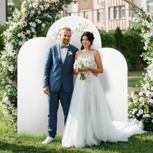 CZ 3 Piezas de Fondo Cubierta de de Alta Elasticidad Espesar Fibra de Poliuretano Seda de Leche a Prueba de Decoloración para Fiestas de Boda 4FT 5FT 6FT 8764 - Blanco - Ver 2