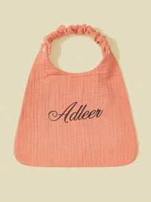 1 chiếc yếm ăn thêu tùy chỉnh, có thể tùy chỉnh chữ/tên bé, yếm ăn bằng vải gạc thoáng khí, khăn ăn chống bám bẩn cho bé khi ăn. - Nhiều màu - Xem 6