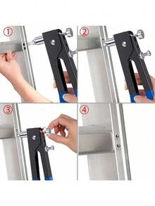 盲铆螺母套装，包含铆钉枪、铆螺母枪、手动铆钉枪，以及86个公制铆螺母（M3、M4、M5、M6、M8）。 - 藍色 - 查看 4