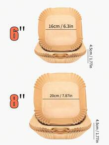 200/100 miếng lót nồi chiên không dầu dùng một lần kích thước 6 inch/8 inch, giấy lót hình vuông dùng cho nồi chiên không dầu, phù hợp với rổ chiên, khay nướng, phụ kiện lò nướng, dụng cụ nấu ăn, đồ dùng nhà bếp, thiết bị nhà bếp. - Hình vuông nhiều màu - Xem 6
