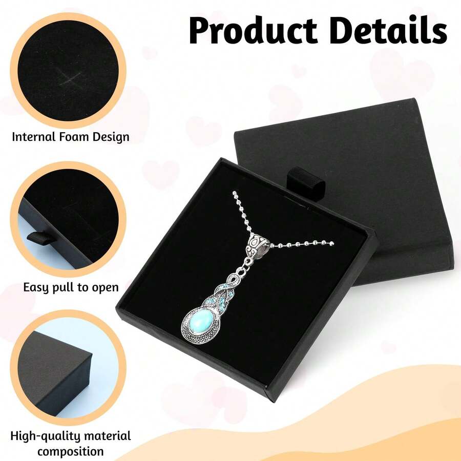 1pc Minimalist & Elegant Necklace Gift Box, Suitable For Necklaces, Pendant Necklaces, Diamond Necklaces And Tag Necklaces. A Perfect Packaging Choice For Gifts On Occasions Like Valentine's Day, Mother's Day And Birthdays. - Multicolor - View 1