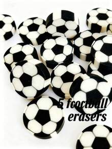 Tẩy đùn nhiều hình dạng (Thiết kế bóng đá/bóng rổ) - Tẩy nhiều màu sắc dễ thương dùng cho đồ dùng học tập, dụng cụ sửa lỗi viết thiết thực cho học sinh sử dụng hàng ngày, phụ kiện văn phòng phẩm vui nhộn cho lớp học và bài tập về nhà - màu đen - Xem 9