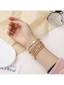 Set Of Metal Bracelets, Women's Bracelets, Niche Design, New Simple European And American Styles. - 彩色 - 查看 4