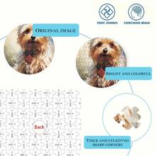 1000 Pieces Yorkshire Terrier Puzzle-Large Size 27.5 X19. (70 X50cm), Challenging, Using Iconic Yorkshire Terrier Puppy And Adult Dogs' Coloring Style Art, Adult Puzzle Brain Teaser, Numbered Puzzle Pieces-Adult Puzzle - Nhiều màu - Xem 6