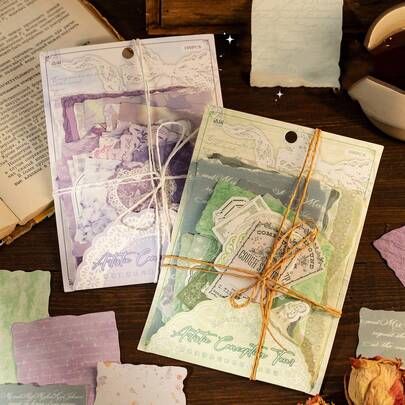 复古备忘录素材包，艺术漫游系列，ins风格艺术基础标签边框，剪贴簿装饰纸