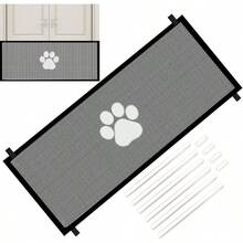 Retractable Gate - 1x Mesh Gate, Foldable Pet, Retractable Indoor Safety Barrier Easy To Use Pet Fence, Easy To Install Folding Fence Net Stairs, Doorways, hall, Kitchen - Negro + L - Ver 10