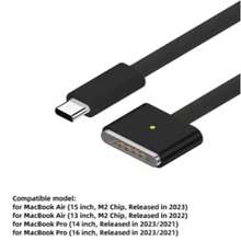 140W PD USB-C 转 MagSafe 3 磁吸充电线，2 米长，Type-C 转笔记本电脑转换器，兼容 MacBook Air/Pro - 彩色 - 查看 14