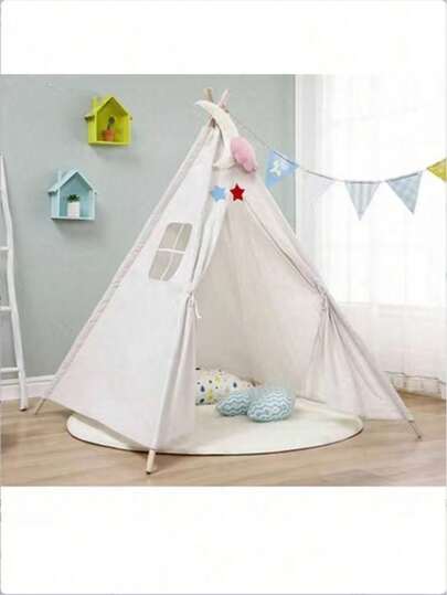 1个白色帐篷 便携式帐篷 室内印第安帐篷 户外露营帐篷