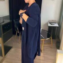 Elegant Longline Cardigan Top Pants 3 - Pieces Set, 3 Piece Travel Outfits Women Including a Long Cardigan, Top and Pants - Verde + Extra Grande - Ver 4