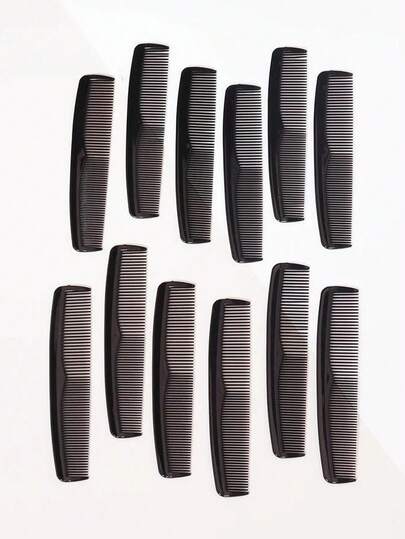 12 st bärbara plast antistatiska dubbelsidiga täta tandade hårkammar salong hårstyling hårkam verktyg