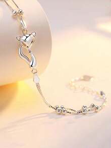 新款优雅狐狸手链，奢华精致的三之里狐狸饰品 - 彩色 - 查看 5