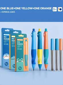 7pcs/Set Automatic Correction Pencil + 6 Refill Leads, 2.0mm Lead, Regular Refill, Suitable For Calligraphy Practice And Posture Correction, Thicker Lead With Built-In Sharpener - Multicolor - View 9