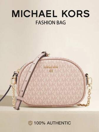 Michael Kors Jet Set Charm 小号 Logo 真皮斜挎包，女士多功能相机包，休闲拉链单肩包，配有可拆卸可调节肩带，优雅斜挎包，适合通勤、约会、圣诞礼物及其他场合。