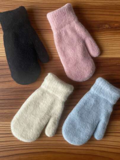 1 par vintervarma vantar för kvinnor, stickade handskar varm fleece mjuk kall väderaccessoarer presenter till kvinnor damer jul- och tacksägelsepresenter till familjen