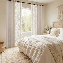 YSTYLE Transparent Curtains, Set Of 2, Voile Curtains For Living Room Or Bedroom, Decorative Scarf, Airy Curtains, Translucent, Sheer, Curtains With Eyelets. - màu nâu - Xem 2