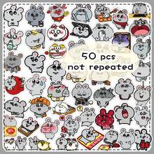 50张可爱卡通趣味表情贴纸，可用于笔记本、手机壳等DIY装饰 - 彩色 - 查看 12