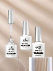 BORN PRETTY 10ml 底胶超级亮面封层套装 指甲油凝胶套装 超亮泽持久封层 哑光封层