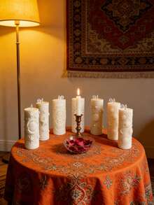 Lumânare în relief cu stele și lună, ediție limitată, stil islamic, decorare de festival, ornament de atmosferă, Ramadan Kareem