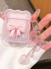 Estuche para auriculares con lazo 3D rosa y clip de mariposa compatible con Apple 1/2 Generaciones, Pro, 3ra Generación, Pro 2, 4ta Generación y Pro 3. - Rosa - Ver 22