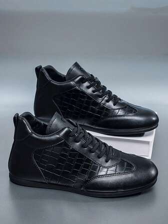 Zapatos de invierno para hombres, cálidos y resistentes al agua, con parte superior de cuero clásica, suela gruesa, versátiles, cómodos, para senderismo, botas casuales de media caña para exteriores, estilo retro, para ir al trabajo, y tenis casuales deportivos