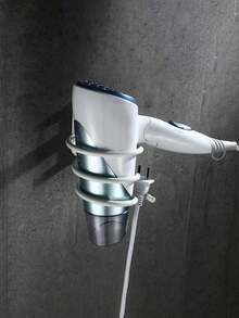 Giá đỡ máy sấy tóc phòng tắm, giá để đồ phòng tắm không cần khoan/có lỗ, giá đựng máy sấy tóc đa chức năng, giá đỡ máy uốn và duỗi tóc bằng hợp kim nhôm, phụ kiện phòng tắm mới - Nhiều màu - Xem 9