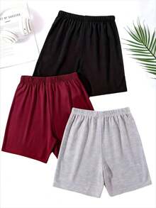 Bộ 3 quần short nam bằng polyester, kiểu dáng cơ bản, chất liệu co giãn, in chữ, thích hợp mặc ngủ quanh năm. - Nhiều màu - Xem 2