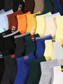 20双随机儿童短袜，运动袜，适合日常穿着，带吊牌，糖果色，男女童均有 - 彩色 - 查看 3