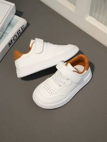 1 Pair Kids Casual Canvas Sneakers, Children Unisex Versatile Sports Shoes, Leather Surface - White - View 6