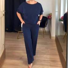 Elegant Longline Cardigan Top Pants 3 - Pieces Set, 3 Piece Travel Outfits Women Including a Long Cardigan, Top and Pants - Verde + Extra Grande - Ver 5