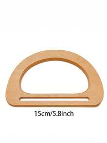 2pcs D-Shaped Wooden Wallet Handle, Durable Bag Grip Accessory Suitable For DIY Woven Straw Beach Bags And Handbags - Multicolor - View 14