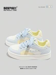 BEIER Lässige Frühling/Herbst Mode vielseitige Leder Runde Zehenkappe Flache Schnürschuhe mit Metalloesen für Frauen