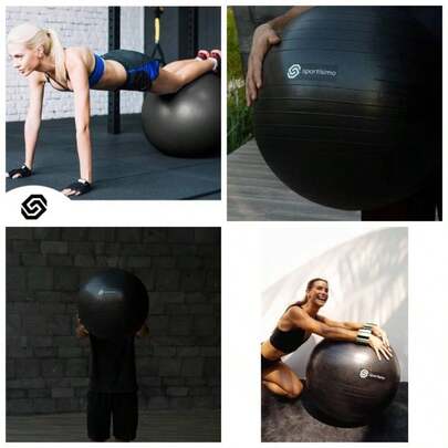 - Pelota de Yoga y Pilates 65 con Bomba de Inflado - Gruesa 2000 micrmetros Resistente 200 Kilos - Antideslizante para Ejercicio y Equilibrio Corporal