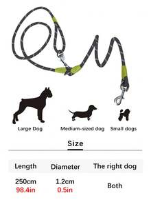 1pc Nylon Reflective Material Pet Outdoor Crossbody Dog Leash, Shoulder Strap Crossbody Leash Frees Hands, And Convenient Pet Leash Suitable For Outdoor Walking - Black - View 8