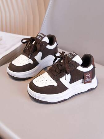 1 Pair Soft Bottom Non-Slip Classic Casual Sneakers For Boys & Girls, Indoor/Outdoor Shock-Absorbing Running Shoes, Spring/Autumn