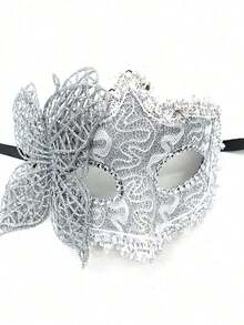 Women Masquerade Mask With Holding Stick Party Mask Half Face Mask, Multi-Color Floral Party Masquerade Mask, Fashionable Half Face Mask Prop For Parties, Celebrations, Performances, Fits Various Holidays And Events, Mysterious, Valentine's Day Gift - Nhiều màu - Xem 8
