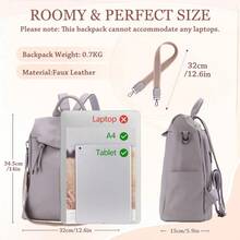 Backpack Purse For Women Fashion Faux Leather Anti-Theft Backpack With Detachable Shoulder Strap For Daily Work Travel - Purple - View 2