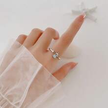 Anillo abierto de concha de estrella de mar simple estilo coreano - platino - Ver 3