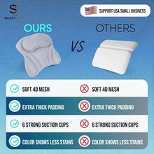 Almohadas de baño para soporte de cuello y espalda de bañera - Almohada de baño para bañera - Almohada de baño para reposacabezas - Almohada de spa para bañera y jacuzzi - Accesorios de bañera para mujeres - Cojín de baño para adultos - Gris - Ver 8