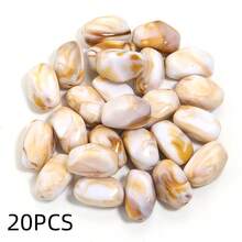 20pcs Asymmetrical Oval Acrylic Beads, Tie-Dye Colorful Mixed Beads, Vintage Brown Jewelry Making DIY Spacer Beads For Necklace, Earrings, Crafts, Phone Charms, Keychains, Accessories - Irregular Oval - View 28