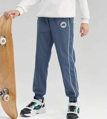 Skechers 男童针织弹力保暖休闲裤，温暖舒适 - 灰色 - 查看 1