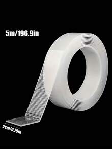 Upgraded Super Strong Double-Sided Nano Transparent Magic Tape, Multi-Purpose, No Residue, Reusable, Removable, Easy Tear Waterproof Sticker, Strong Adhesive, Suitable For Posters, Wall Decor, Carpets, Frames, Picture Hanging, DIY Projects, Home, Outdoor And Office Use.