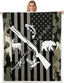 Camouflage Pattern Blanket, Soft Lightweight Throw Blanket, Air-Conditioned Room Blanket, Warm Nap Blanket For Home Office Travel Camping Same Day Cooling Print Flannel Flower Soft Comfortable Warm Napping Throw Dino Blanket,Men Gift,Boyfriend Gift Christmas,Blanket Gifts - 多色2 - 查看 14