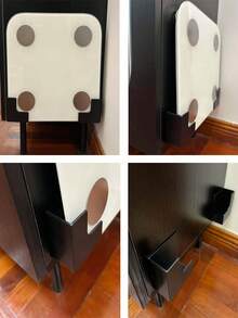 壁挂式体重秤收纳架 - 无缝粘贴安装，耐用塑料材质，节省空间设计，适用于浴室和家庭健身房，兼容体脂秤和健身器材，浴室收纳架，外观时尚，安装简便，带收纳盒 - 彩色 - 查看 9