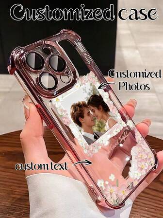 1pc Customized Phone Case, New Electroplated Four-Corner Anti-Drop TPU Phone Case, High-Definition UV Color Printing, Meets Customers' Fashion And Personalized Needs! Compatible With IPhone Air, 17 ProMax, 16e, 11/12/13/14/15/16 PROMAX, A16, Galaxy S25 Ultra, OPPO, Honor, Spark Go 2024/Infinix Smart 8, Moto G30. Can Send Couple, Family, And Life Photos For Valentine's Day, Father's Day, Easter, Etc.