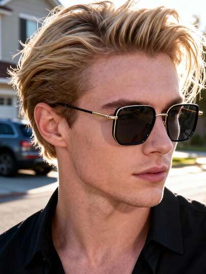 1副经典休闲太阳镜，复古优雅奢华高品质，时尚便携，适合所有脸型，适用于日常生活、户外活动、度假、驾驶、旅行、聚会、海滩、露营、徒步旅行、休闲、节日等场合。