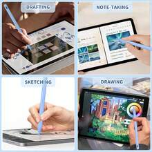 Lápiz Apple Pencil para iPad de 9.ª y 10.ª generación, bolígrafo de carga rápida con rechazo de palma y sensibilidad a la inclinación, compatible con iPad Pro 11/12.9 pulgadas, Mini 5/6, iPad 6/7/8/9/10, Air 3/4/5 (Blanco) - Azul - Ver 7