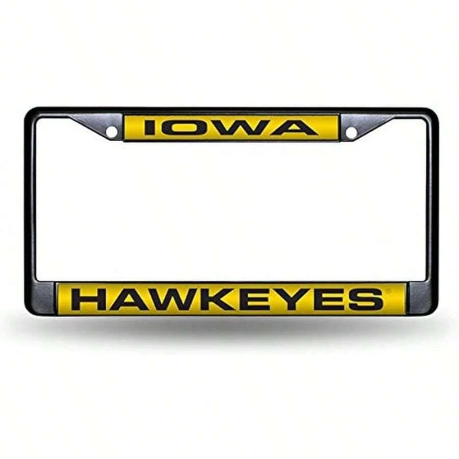 Industries NCAA - Marco de matrícula Chapado en Cromo estándar con Incrustaciones de Corte láser para Adultos - Color del equipo - Ver 1