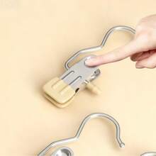 20pcs Stainless Steel Pants Hangers With Clips, Non-Slip Trouser Clips, For Wardrobe Organization, Multi-Functional Household Drying Hooks