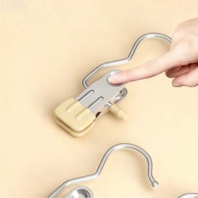 20 de umerașe pentru pantaloni din oțel inoxidabil cu cleme, cleme antiderapante pentru pantaloni, pentru organizarea garderobei, cârlige de uscare multifuncționale pentru uz casnic