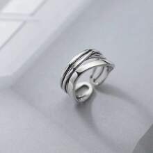 Anillo abierto de joyería de plata tailandesa vintage envejecida - Retro - Ver 4
